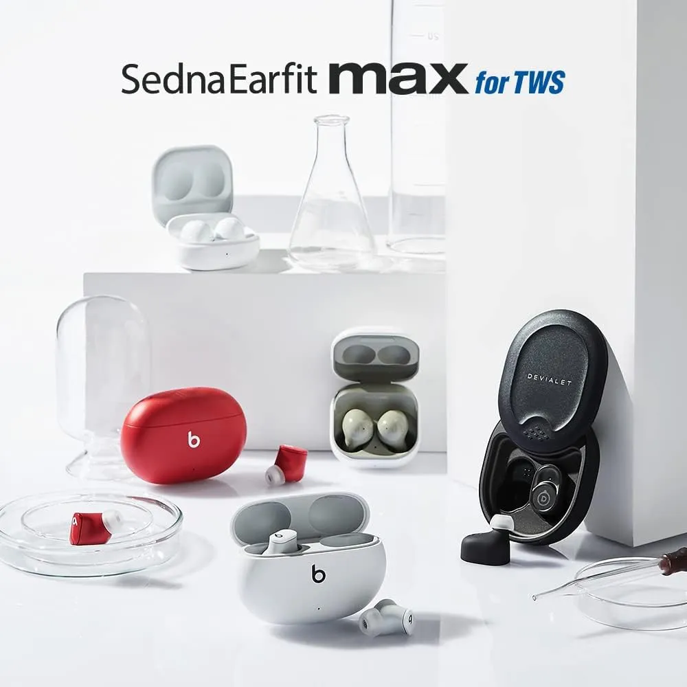 AZLA SednaEarfit MAX for TWS (Size L) 2Pairs - Replacement Earbud Tips - Eartips for Noise Cancelling Headphones Compatible with Galaxy Buds 2/Airpods Pro/Power Beats Pro/Skullcandy