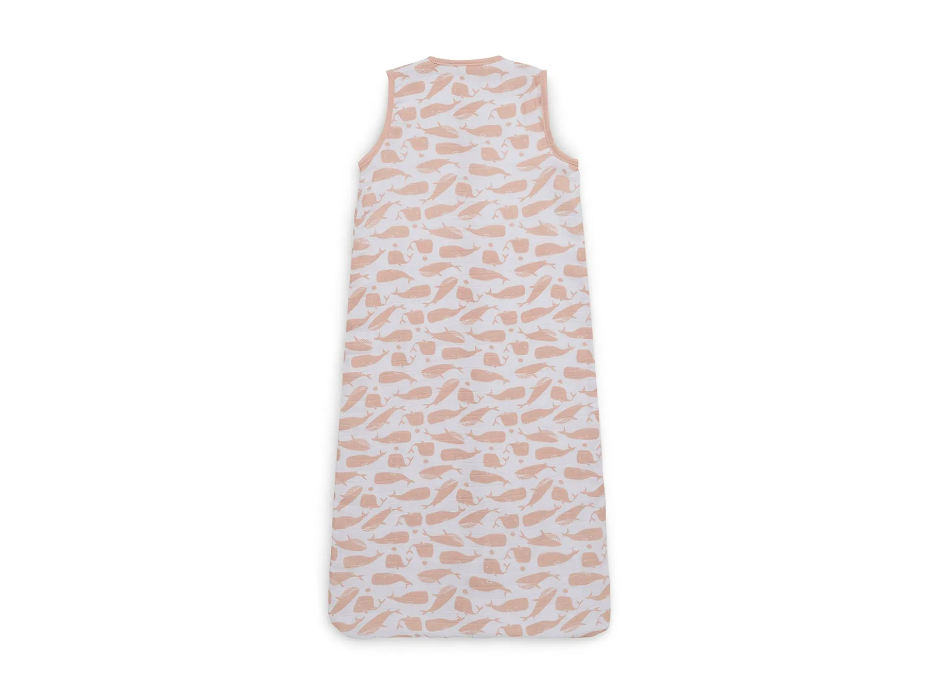 Baby Sleeping Bag Muslin 70cm Whales - Pale Pink