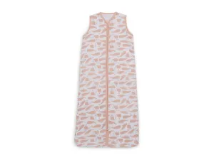 Baby Sleeping Bag Muslin 70cm Whales - Pale Pink