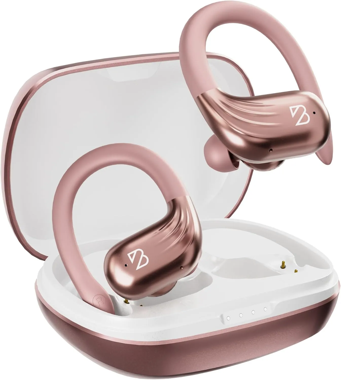 Back Bay Audio Runner 60 - Rose Gold Wireless Running Earbuds, 80 Hour Battery Life, Over The Ear Earbuds with EarHooks