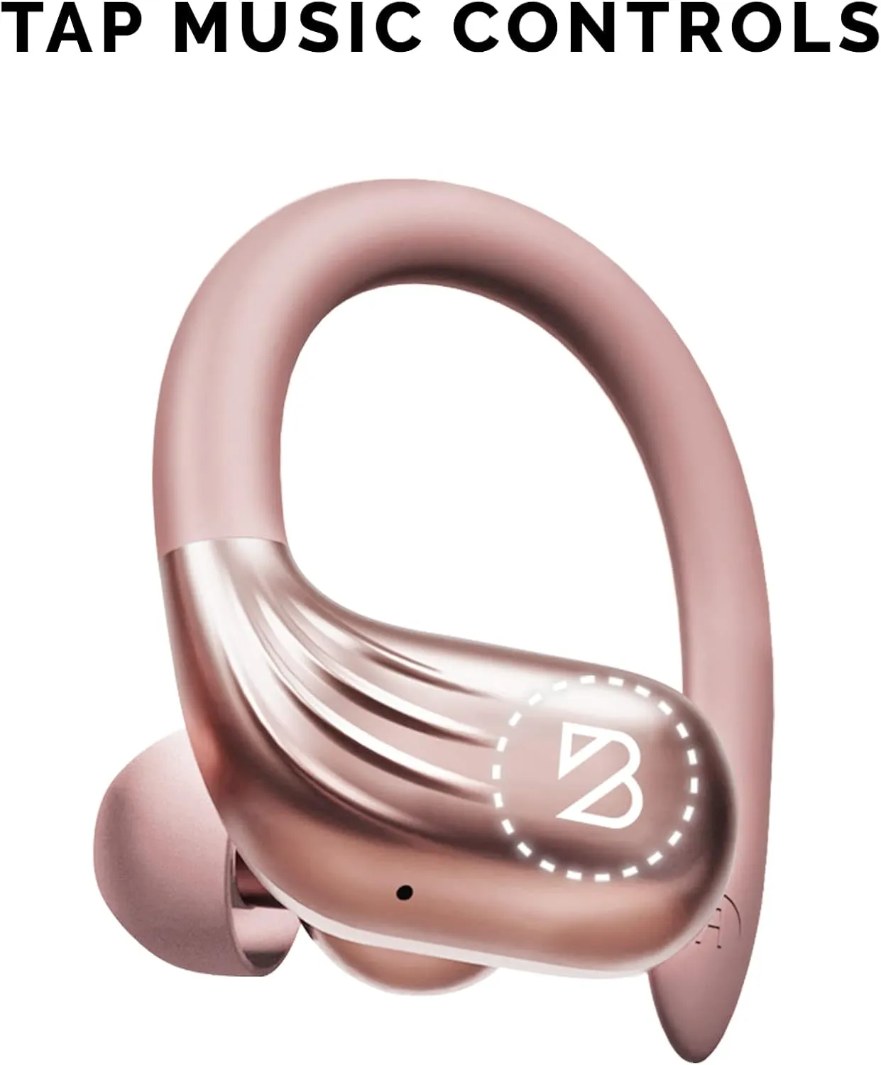 Back Bay Audio Runner 60 - Rose Gold Wireless Running Earbuds, 80 Hour Battery Life, Over The Ear Earbuds with EarHooks