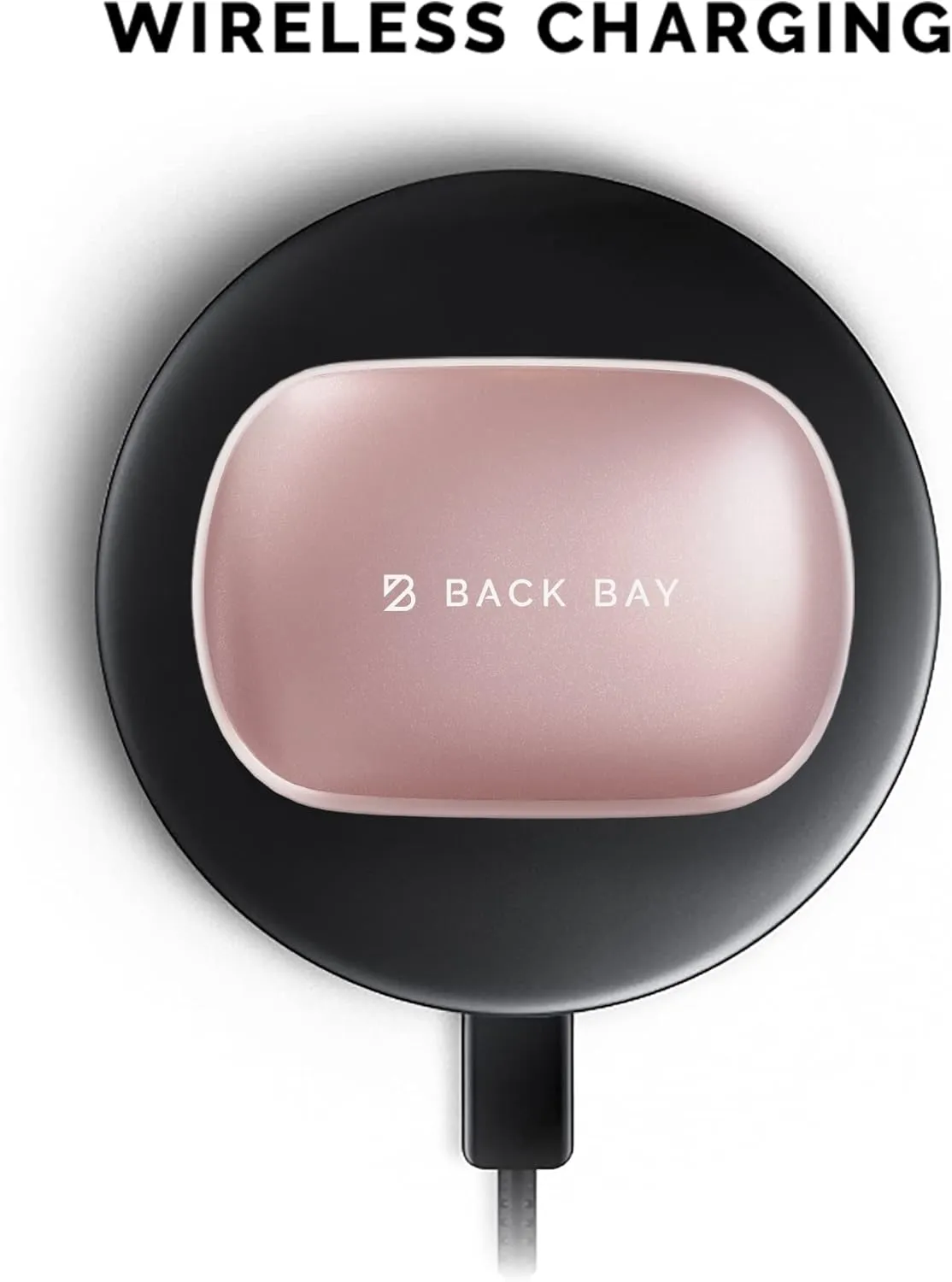 Back Bay Audio Runner 60 - Rose Gold Wireless Running Earbuds, 80 Hour Battery Life, Over The Ear Earbuds with EarHooks