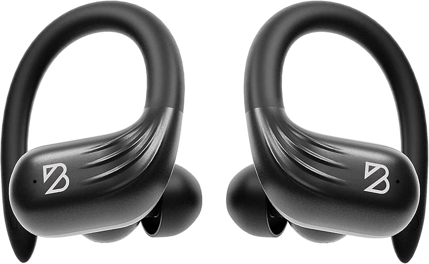 Back Bay Audio Runner 60 Wireless Running Earbuds, 80 Hour Long Battery Life Over The Ear Earbuds with EarHooks, Wrap Around Earphones Wireless Bluetooth Earbuds with Microphone, in Ear Headphones