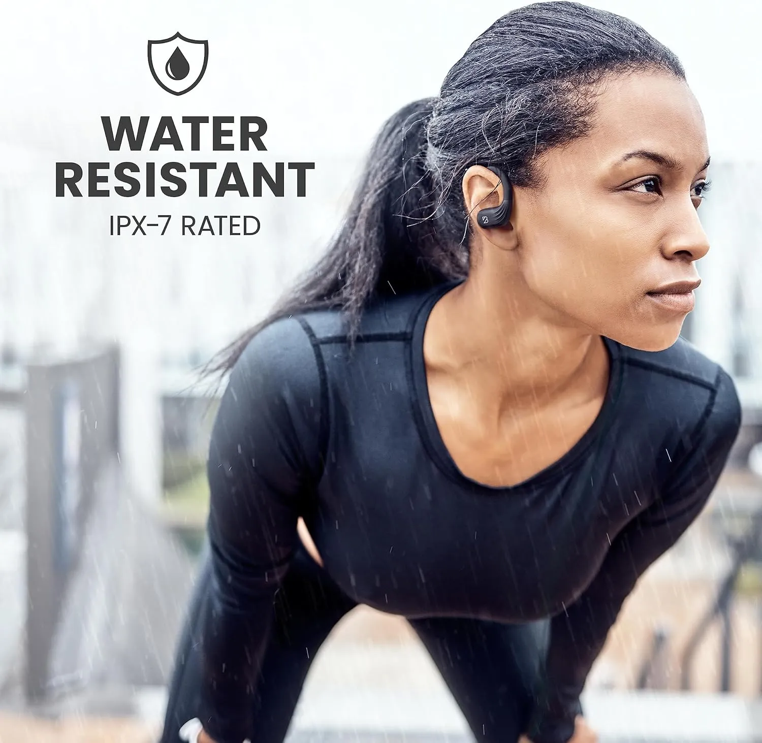Back Bay Audio Runner 60 Wireless Running Earbuds, 80 Hour Long Battery Life Over The Ear Earbuds with EarHooks, Wrap Around Earphones Wireless Bluetooth Earbuds with Microphone, in Ear Headphones