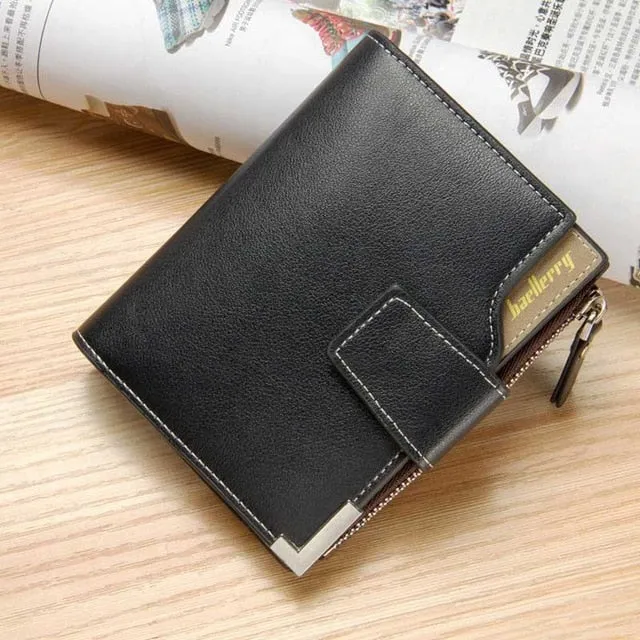 Baellerry Brand Wallet Leather Men Wallet Coin Pocket Zipper Portfolio Handy Luxury Short Purse 3