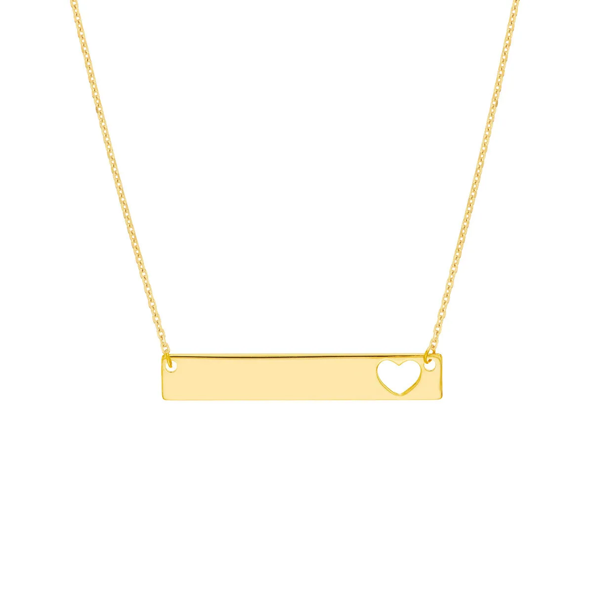 Bar Necklace with Heart Cutout