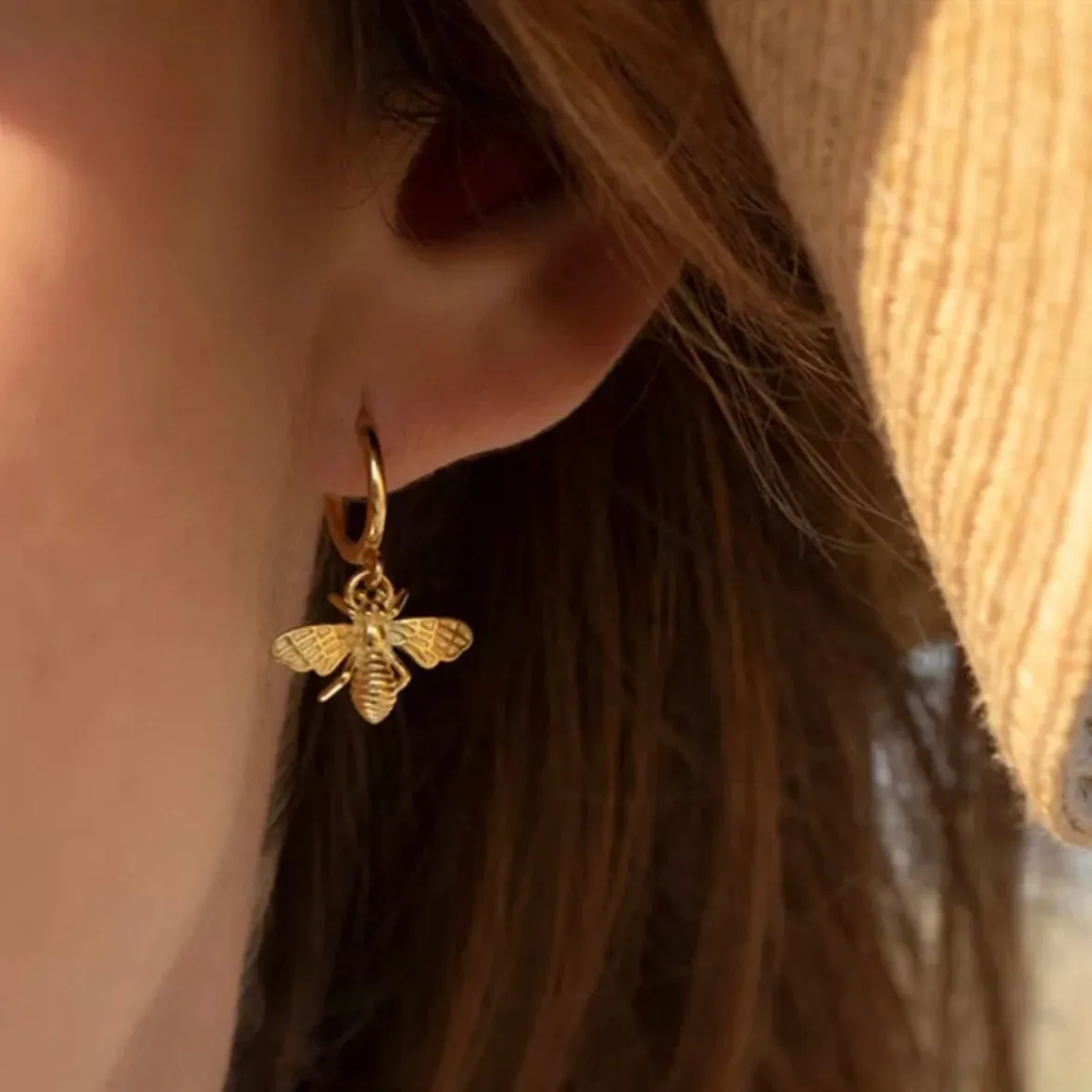 Bee Charmed Huggie Hoop Earrings