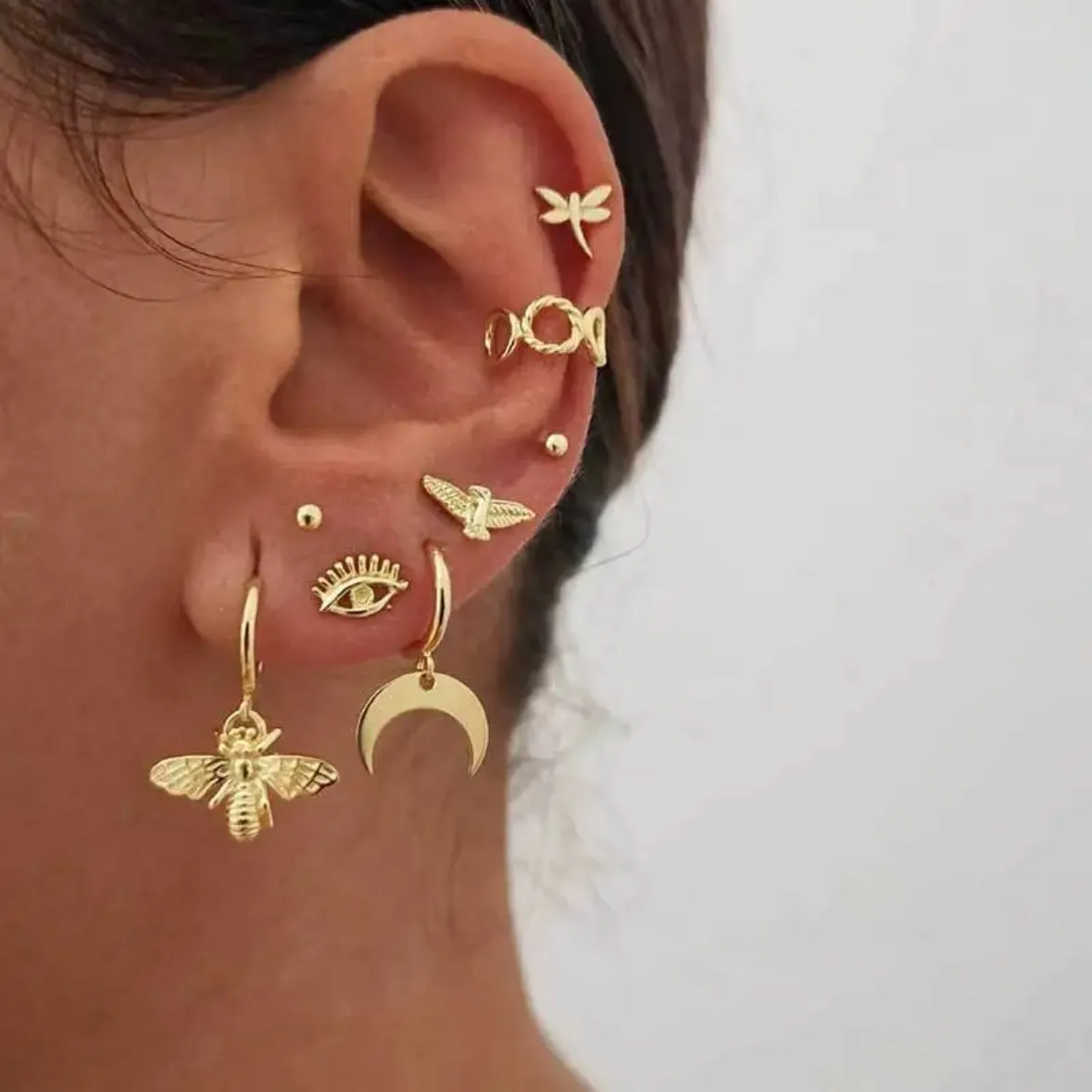 Bee Charmed Huggie Hoop Earrings
