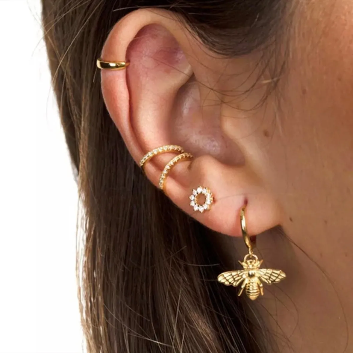 Bee Charmed Huggie Hoop Earrings