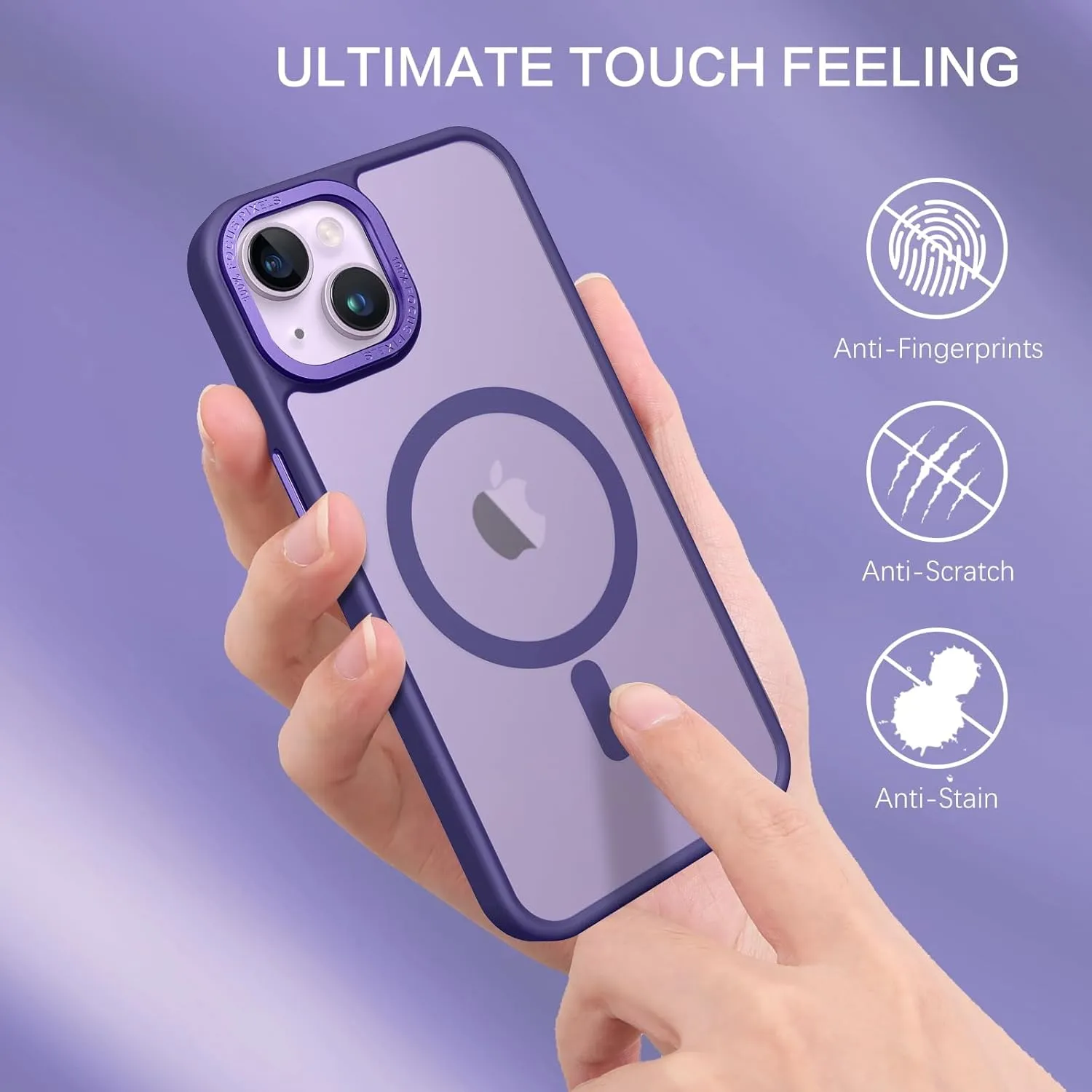 BENTOBEN Magnetic for iPhone 13 Case & iPhone 14 Case [Compatible with Magsafe] Translucent Matte Phone Case iPhone 13/14 Slim Shockproof Women Men Protective Cover for iPhone 13/14 6.1", Dark Purple