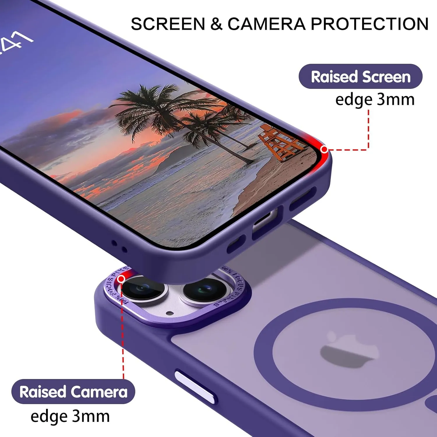 BENTOBEN Magnetic for iPhone 13 Case & iPhone 14 Case [Compatible with Magsafe] Translucent Matte Phone Case iPhone 13/14 Slim Shockproof Women Men Protective Cover for iPhone 13/14 6.1", Dark Purple