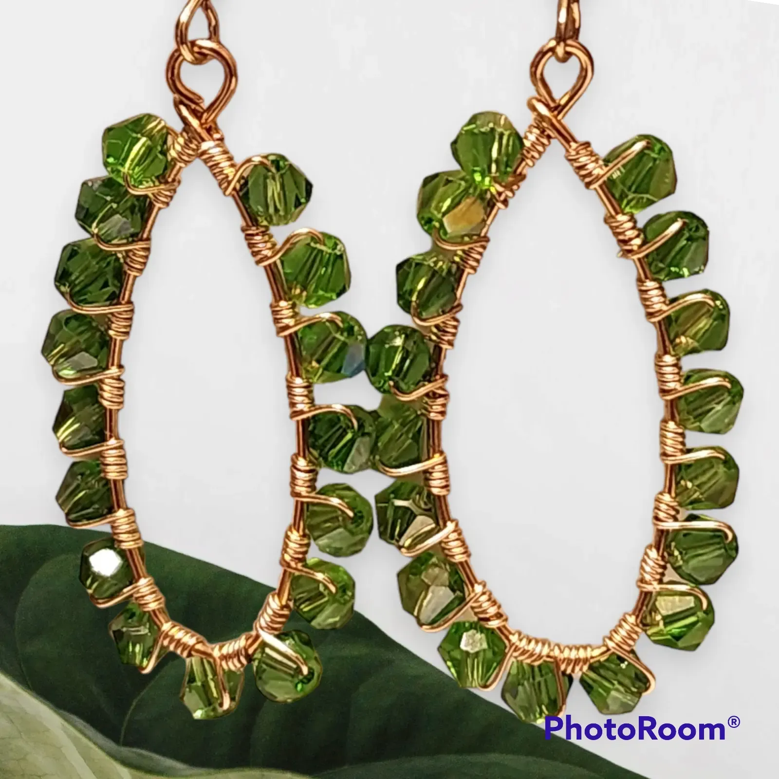 Bicone Crystal Hoop Earrings