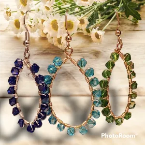 Bicone Crystal Hoop Earrings