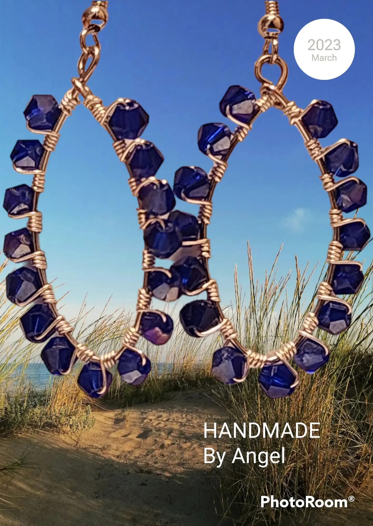 Bicone Crystal Hoop Earrings