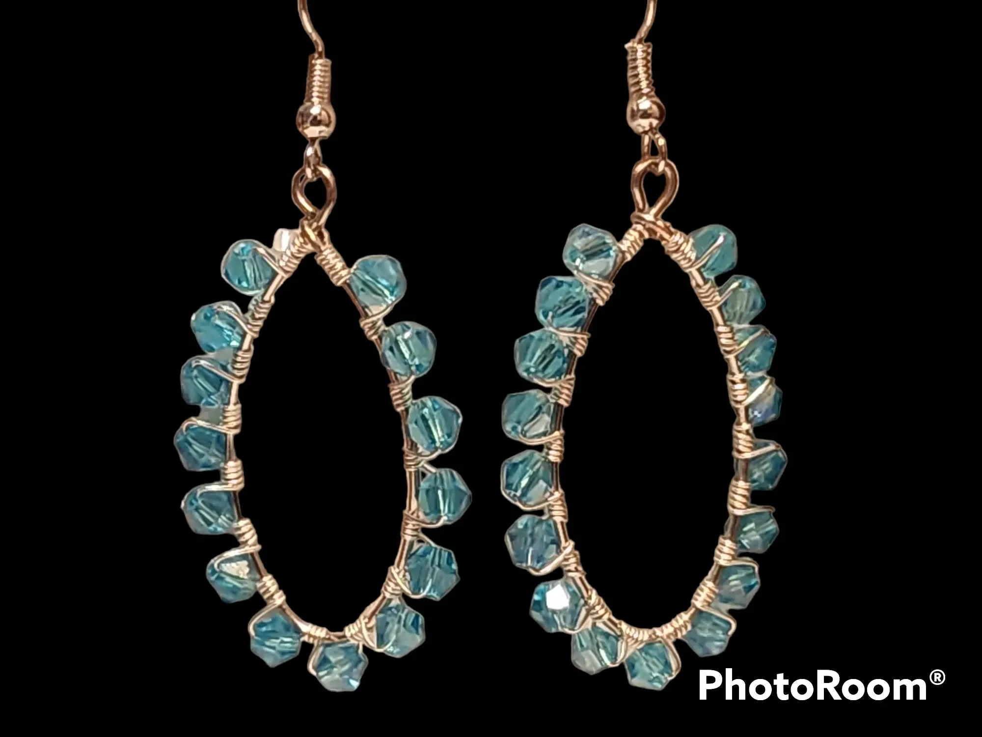 Bicone Crystal Hoop Earrings