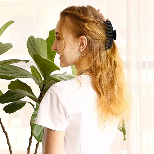 Big Hair Claw Clips for Women Large Claw Clip for Thin Thick Hair 90's Strong Hold 4.33 Inch Nonslip Hair Clips (4 Pcs)