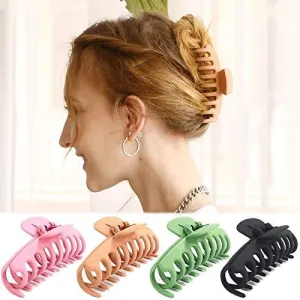 Big Hair Claw Clips for Women Large Claw Clip for Thin Thick Hair 90's Strong Hold 4.33 Inch Nonslip Hair Clips (4 Pcs)