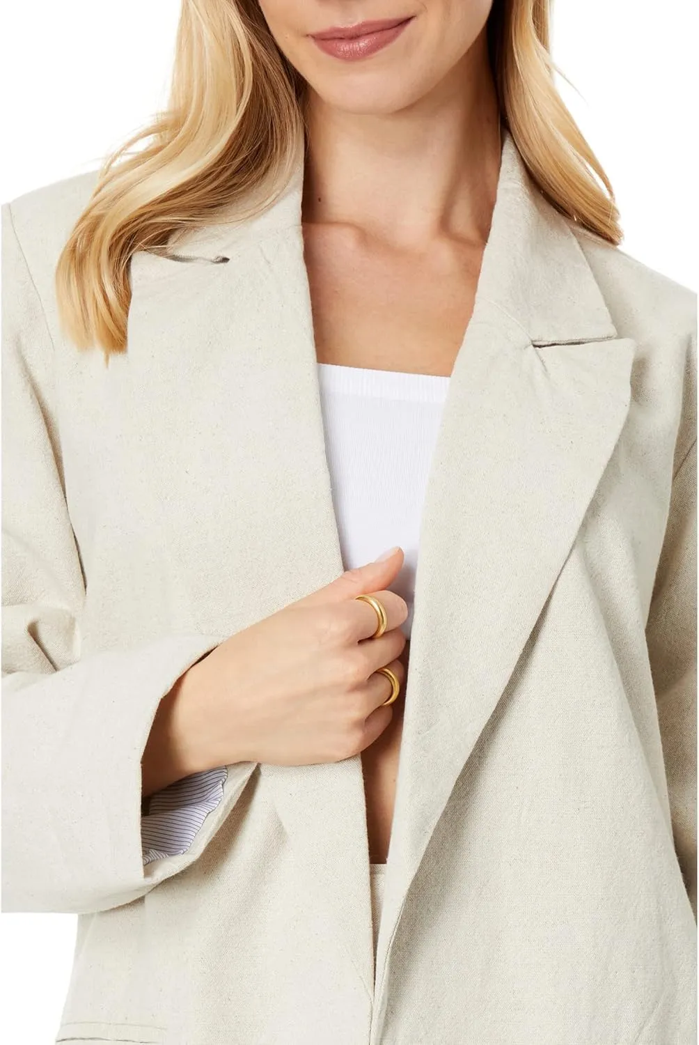 [BLANKNYC] Womens Luxury Clothing Oversized Blazzer with Pockets, Comfortable & Stylish Coat