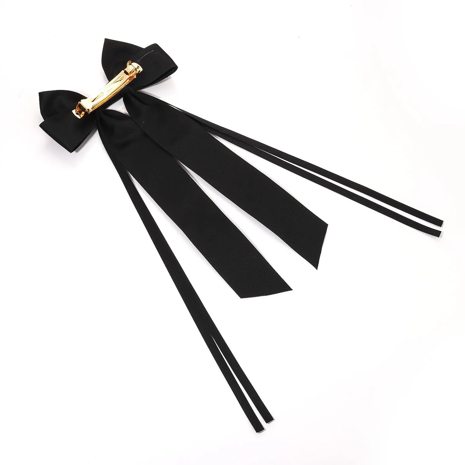 Boderier Game Day Accessories Hair Bows for Women Football Hair Bow Clip Long Tail Satin Ribbon Bow Barrette Hair Clip Sports Fan Hair Accessories Beaded GAME DAY Black