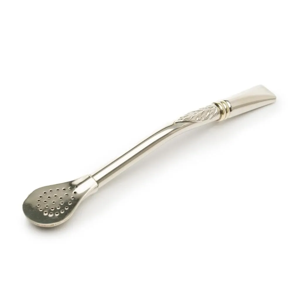 Bombilla Imperial - Imperial Straw with Leaf Design