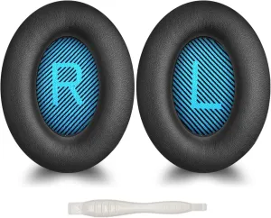 Bose Replacement Ear Pads - QuietComfort 25 & QC35 Compatible, Soft Protein Leather (Blue-Black)