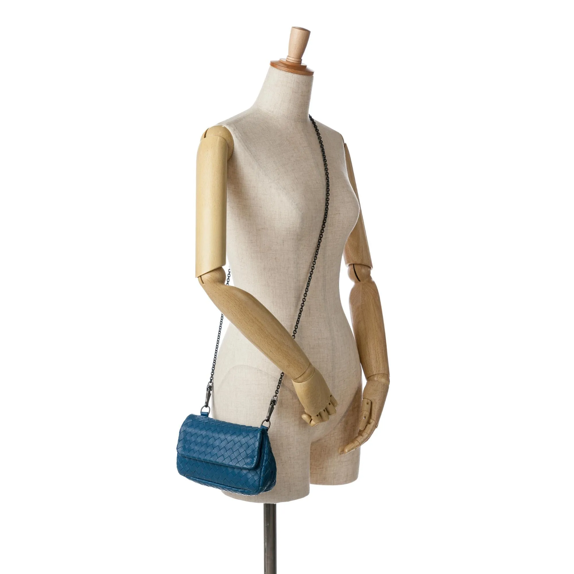 Bottega Veneta Intrecciato Chain Flap Crossbody (SHG-BqDFcj)