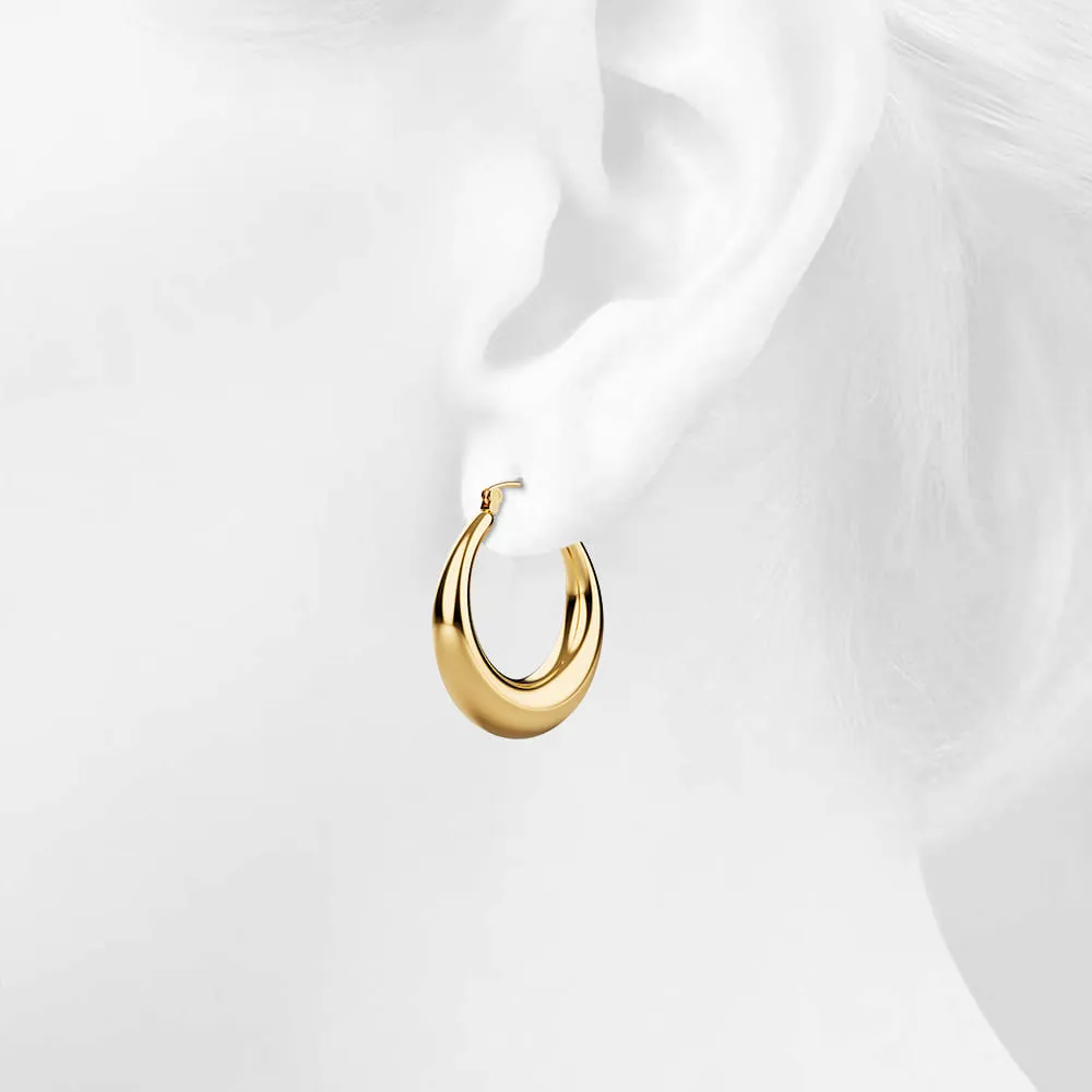 Boxed 3 Pairs of Csilla Gold Dome Hoop Earrings Set