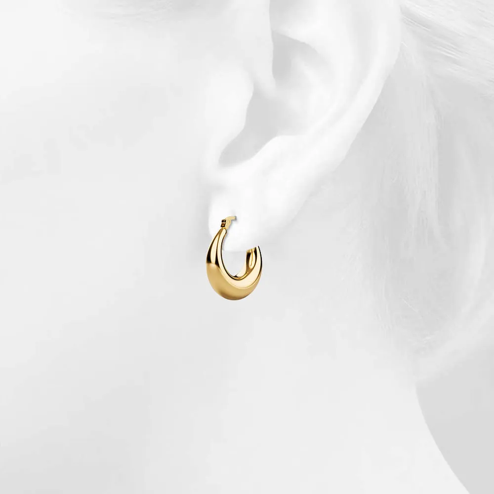 Boxed 3 Pairs of Csilla Gold Dome Hoop Earrings Set