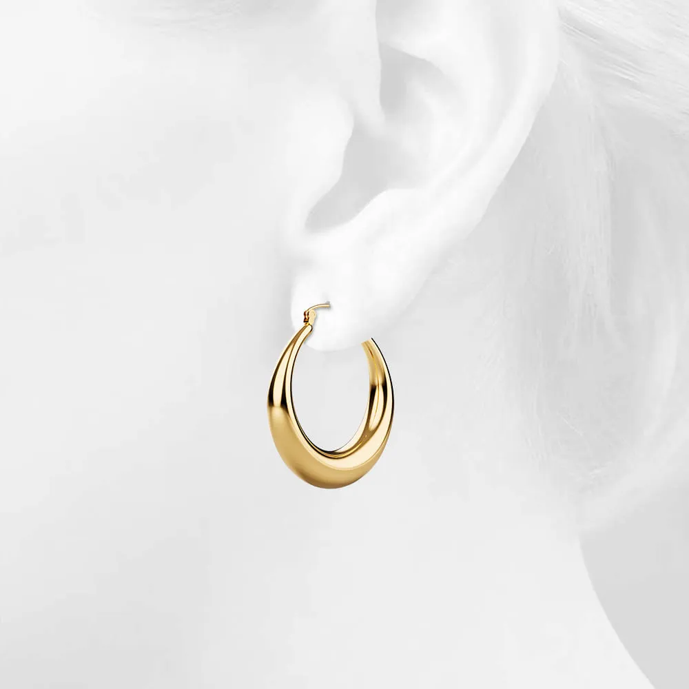 Boxed 3 Pairs of Csilla Gold Dome Hoop Earrings Set