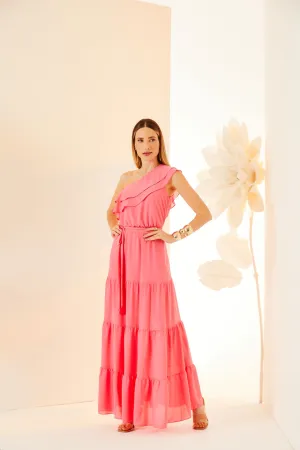 Brazilian One-Shoulder Long Dress
