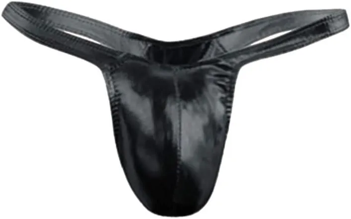 Briefs Sexy Leather Comfortable Men's,Solid Color Thin Soft Adjustable Active Underwear Sweat-Wicking Comfy