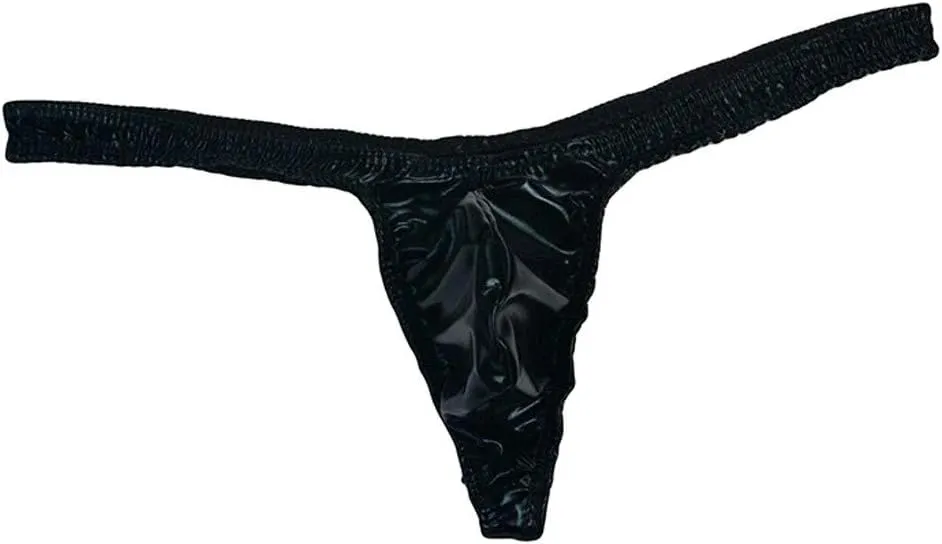 Briefs Sexy Leather Comfortable Men's,Solid Color Thin Soft Adjustable Active Underwear Sweat-Wicking Comfy
