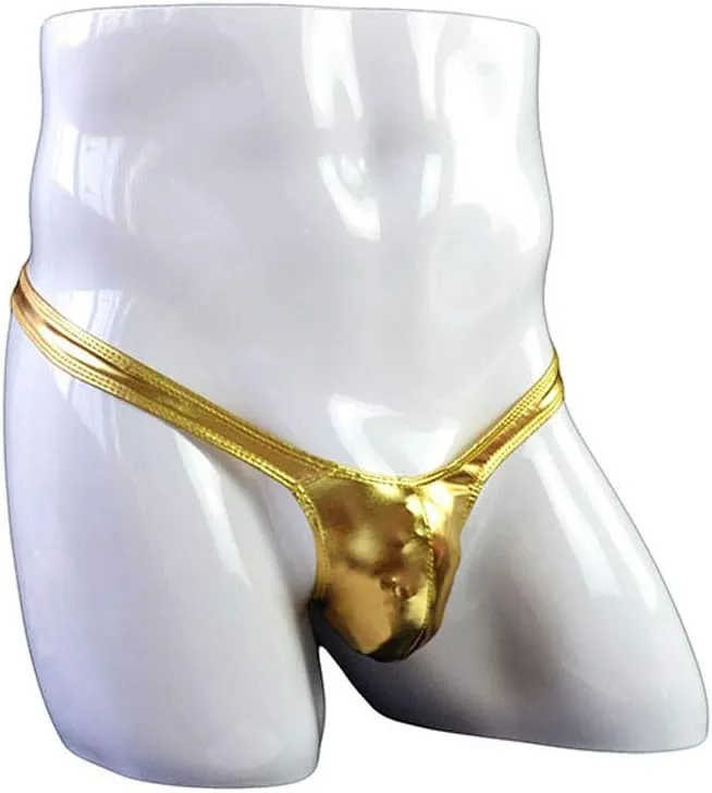 Briefs Sexy Leather Comfortable Men's,Solid Color Thin Soft Adjustable Active Underwear Sweat-Wicking Comfy