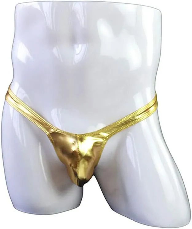 Briefs Sexy Leather Comfortable Men's,Solid Color Thin Soft Adjustable Active Underwear Sweat-Wicking Comfy