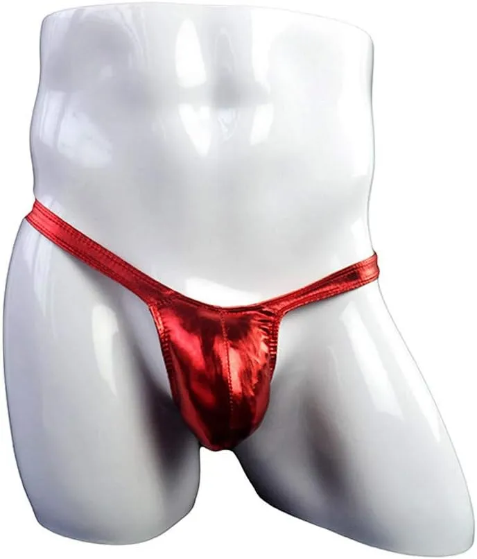 Briefs Sexy Leather Comfortable Men's,Solid Color Thin Soft Adjustable Active Underwear Sweat-Wicking Comfy
