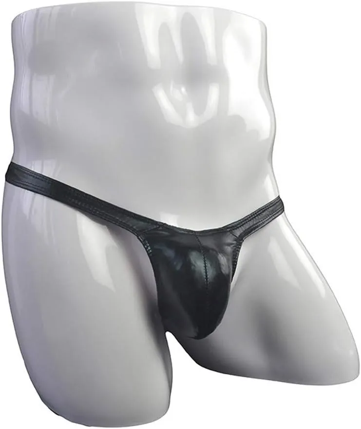 Briefs Sexy Leather Comfortable Men's,Solid Color Thin Soft Adjustable Active Underwear Sweat-Wicking Comfy