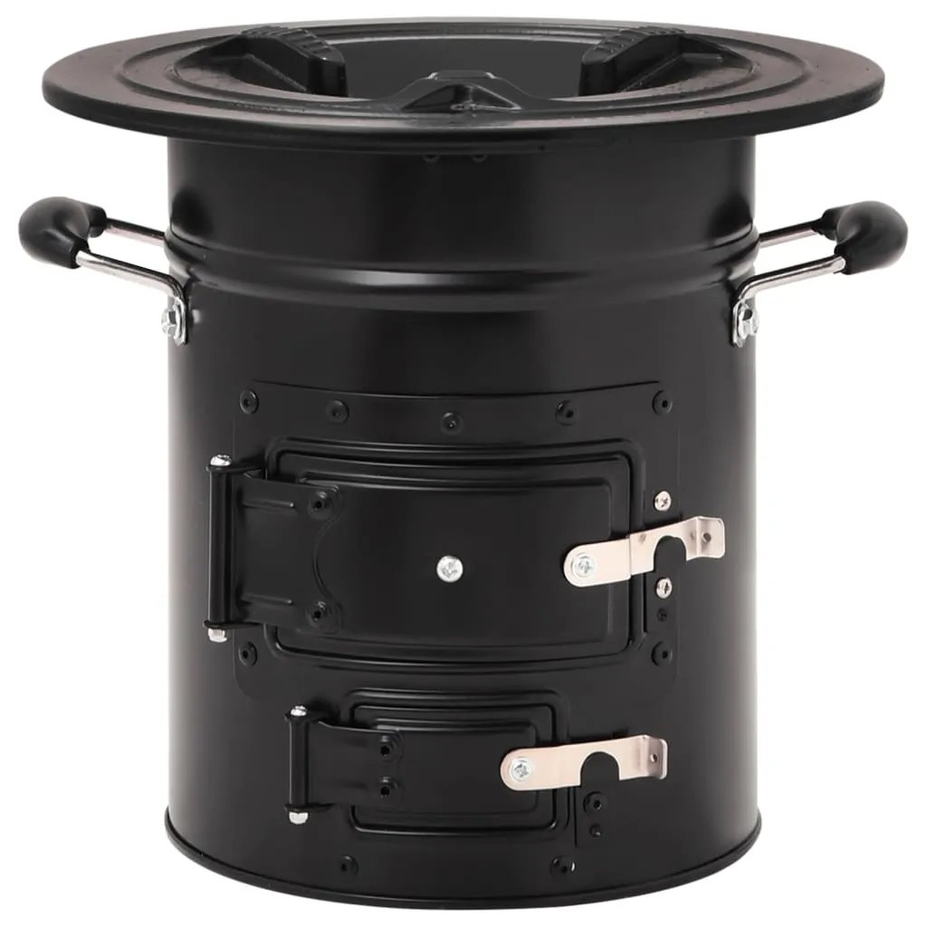 Camping Wood Stove Black 50x33.5x30.5 cm Steel