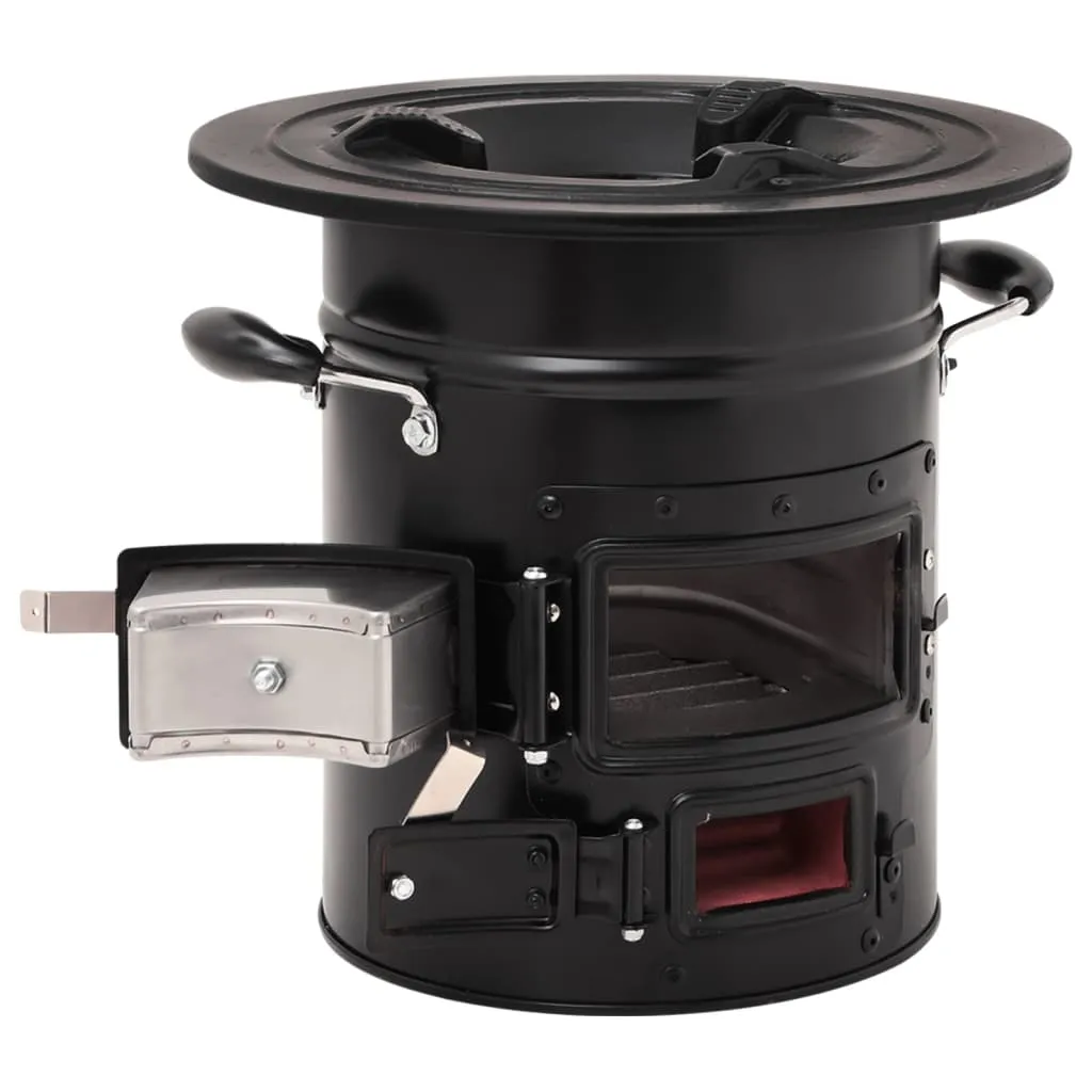 Camping Wood Stove Black 50x33.5x30.5 cm Steel