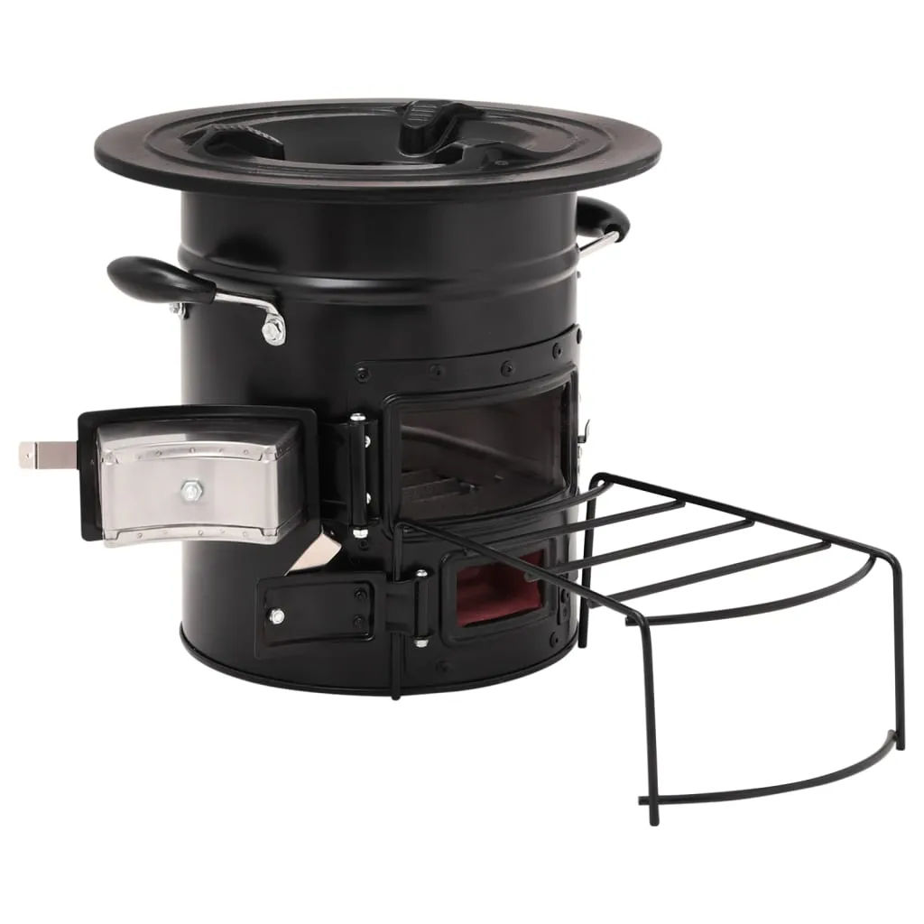 Camping Wood Stove Black 50x33.5x30.5 cm Steel