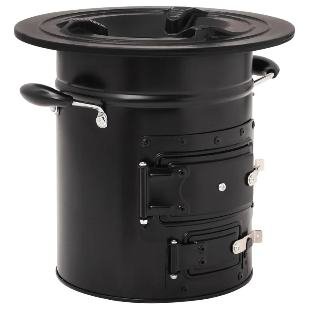 Camping Wood Stove Black 50x33.5x30.5 cm Steel