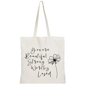 Canvas Tote Bag for Women Aesthetic Cute Tote Bags Inspirational Gifts Reusable Grocery Shopping Bags Book Tote