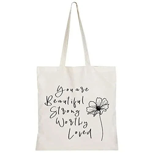 Canvas Tote Bag for Women Aesthetic Cute Tote Bags Inspirational Gifts Reusable Grocery Shopping Bags Book Tote