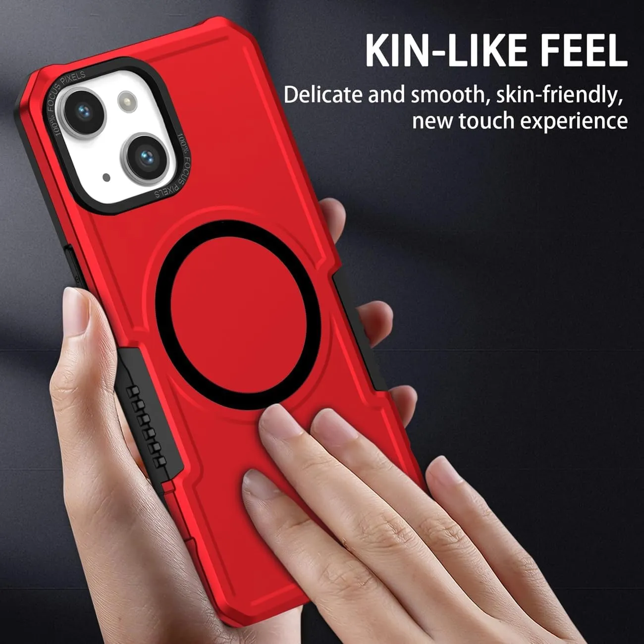 Case for iPhone 11 Case with Tempered Glass Screen Protector, [Compatible with MagSafe] Military-Grade Shockproof Protective Phone Cover for iPhone 11 Red