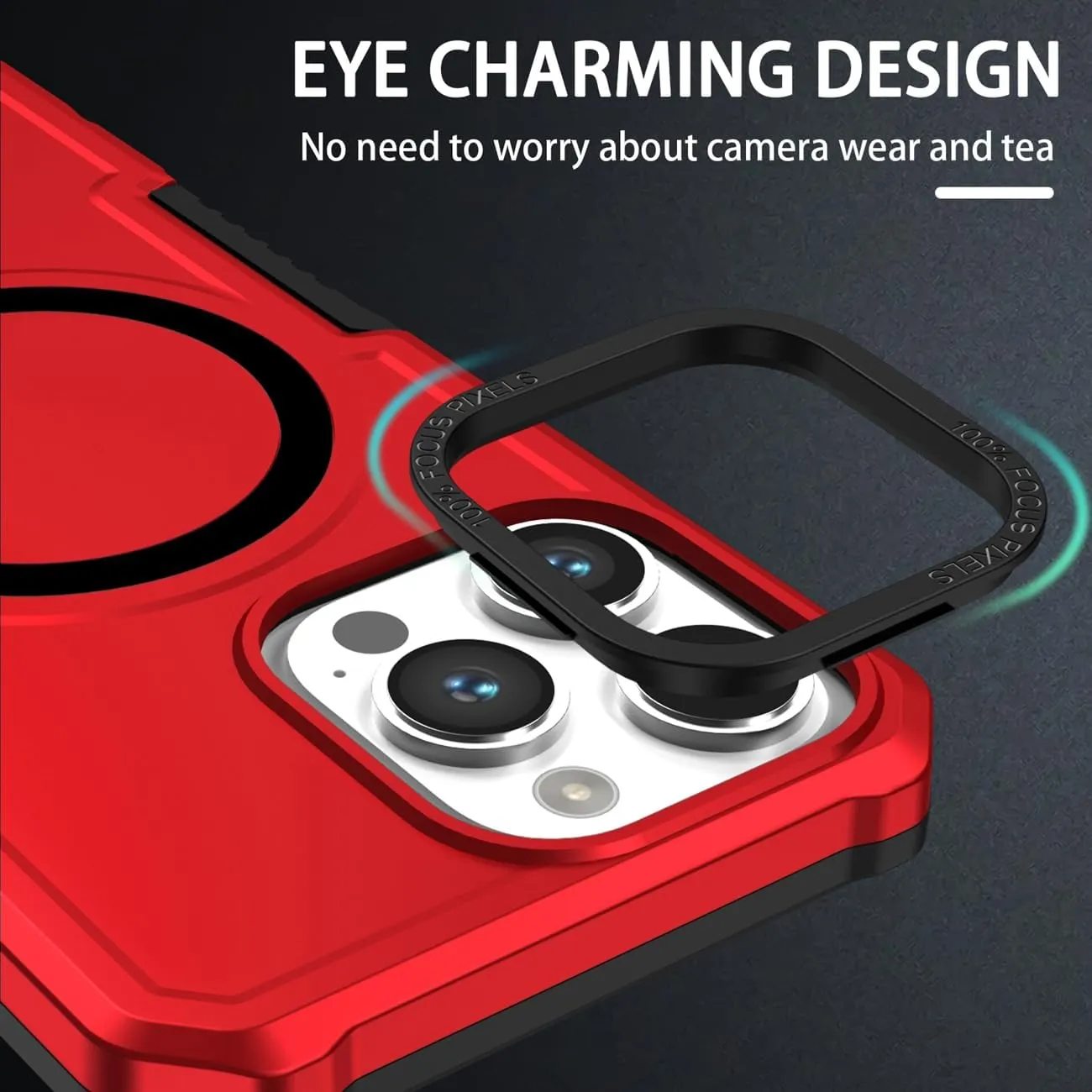 Case for iPhone 11 Case with Tempered Glass Screen Protector, [Compatible with MagSafe] Military-Grade Shockproof Protective Phone Cover for iPhone 11 Red