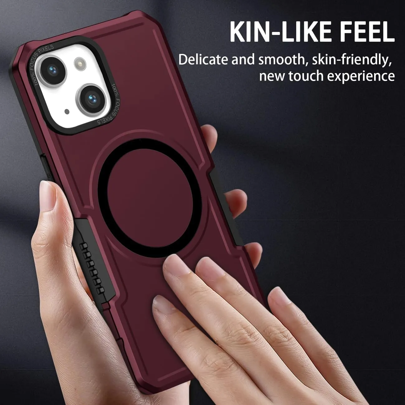 Case for iPhone 11 Case with Tempered Glass Screen Protector, [Compatible with MagSafe] Military-Grade Shockproof Protective Phone Cover for iPhone 11 Wine