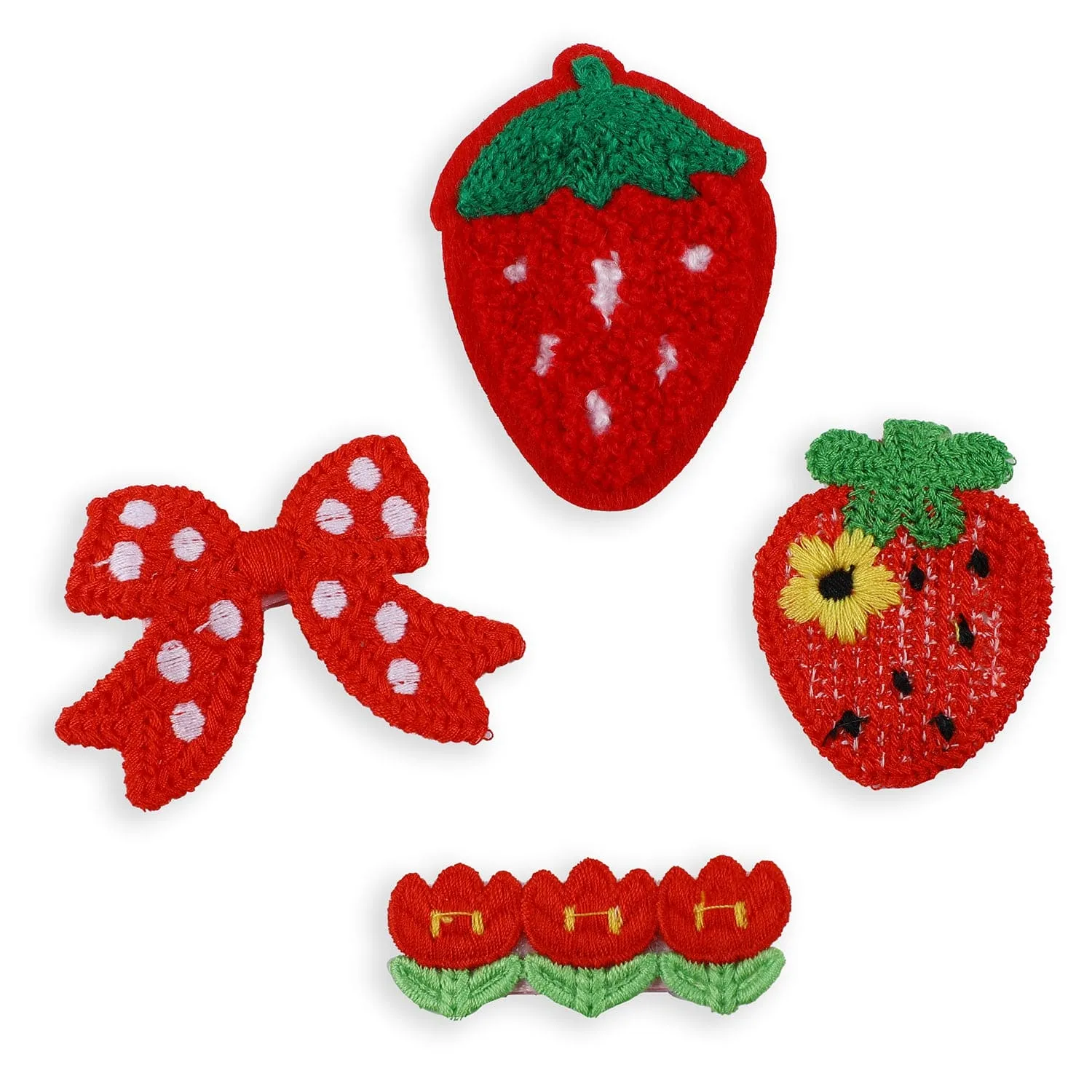 Cassandra Fruity Hair Clips Set 10 Pcs - Red