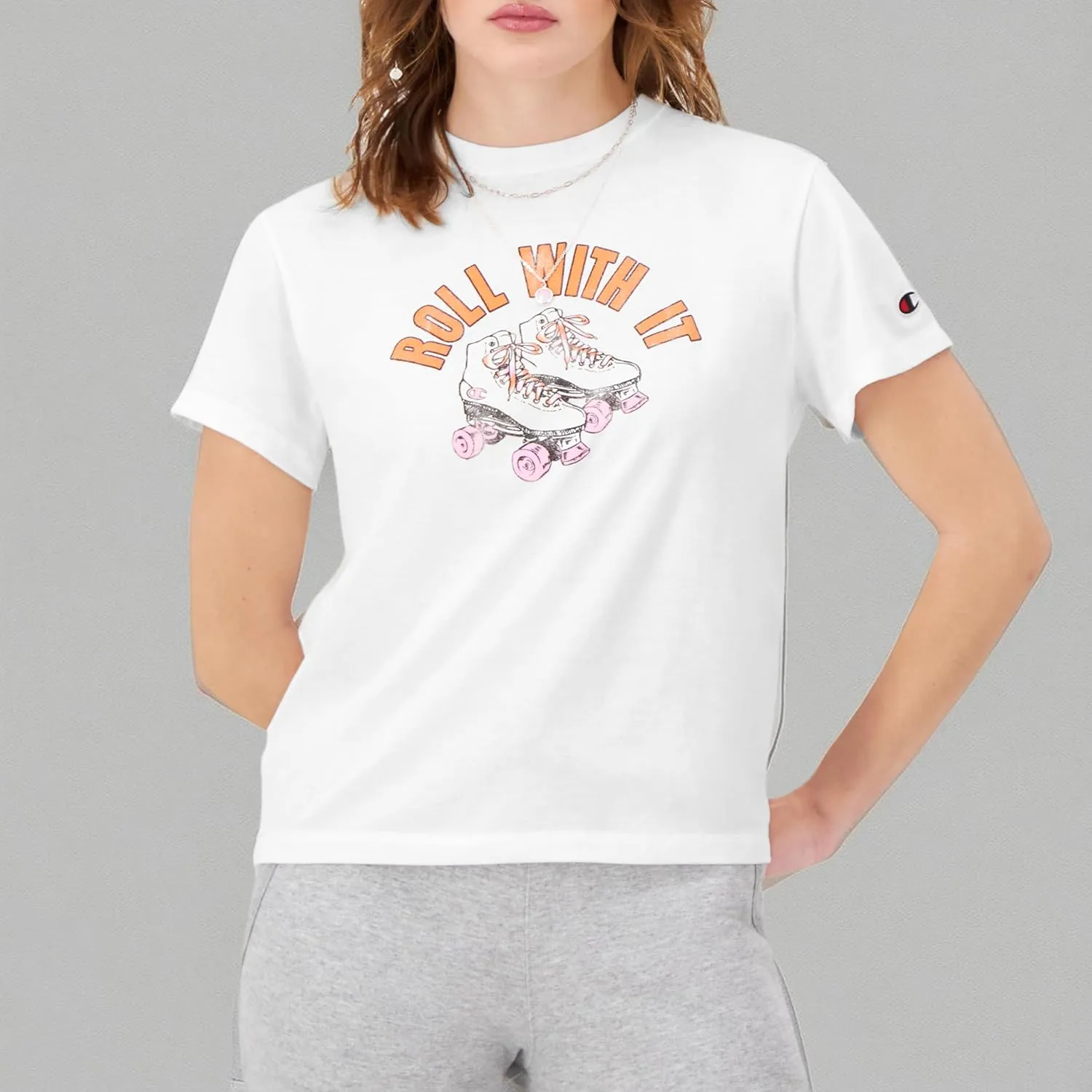 Champion Women's Tshirt, Classic Graphic Tshirt Lightweight and Comfortable Tee For Women (Plus Size Available)