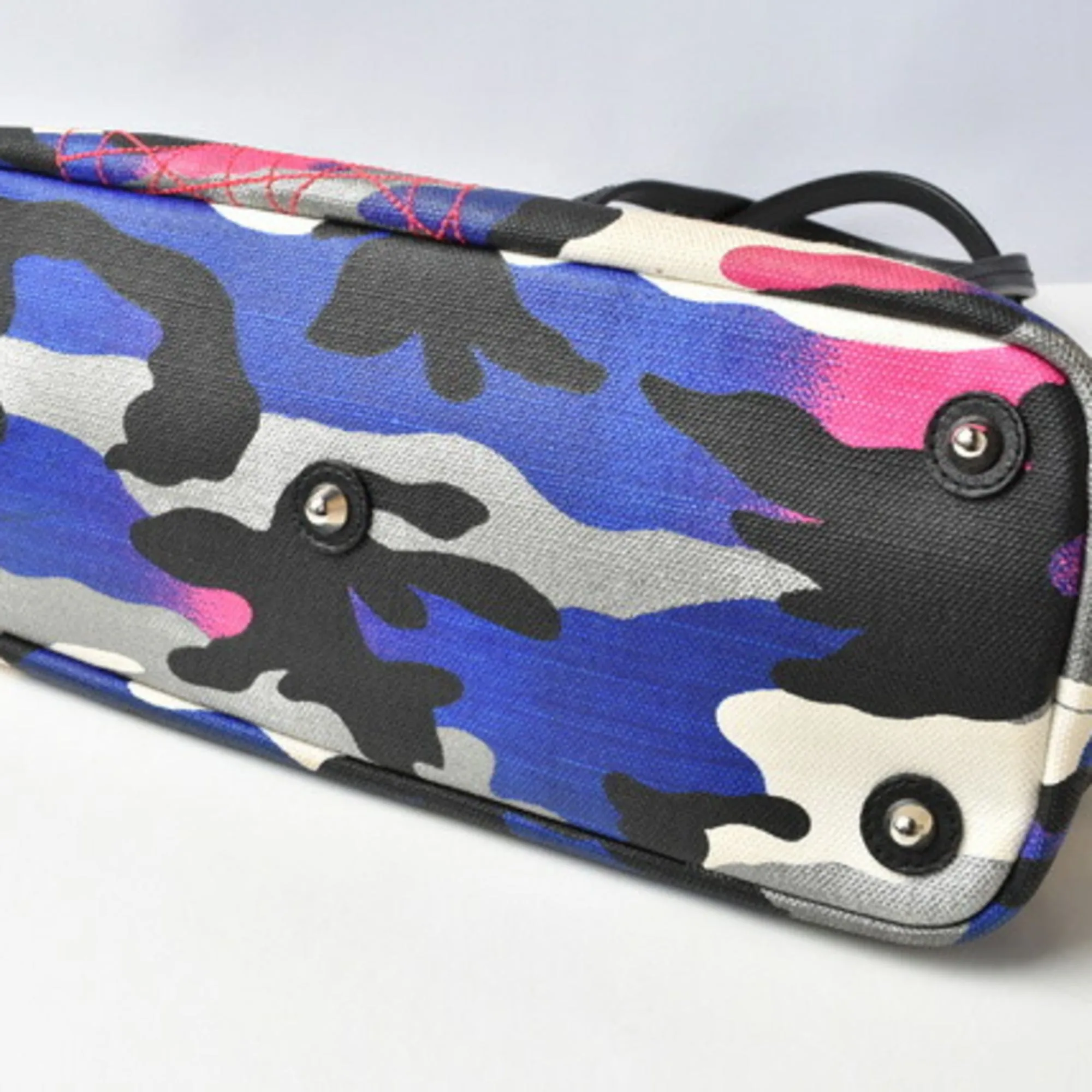 Christian Dior Tote Bag Camouflage Anselm Lyle Collaboration Leather Blue Multi M0171PTPI