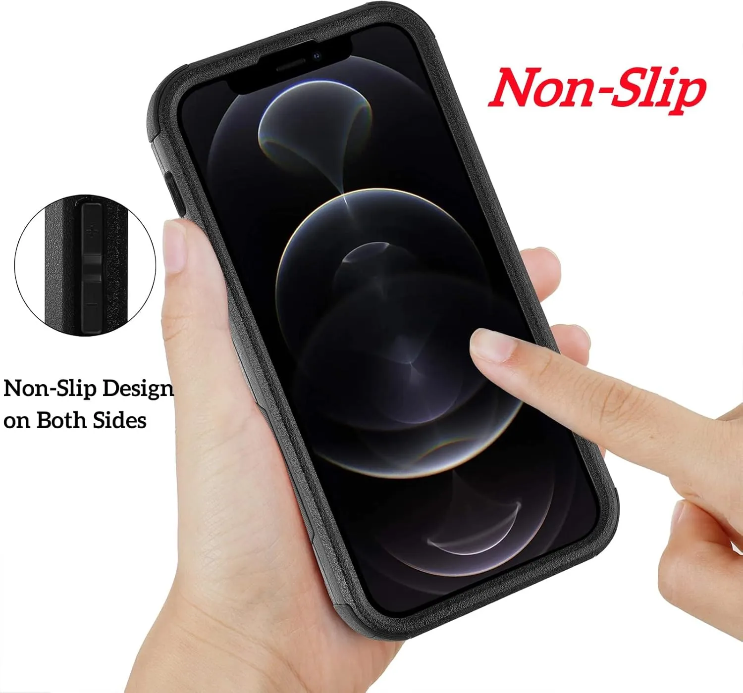 Co-Goldguard Case for iPhone 12/12 Pro Case [Shockproof] [Dropproof] [Tempered Glass Screen & Camera Lens Protector] Non-Slip Heavy Duty Protection Case for iPhone 12/12 Pro Case, 6.1 inch, Black