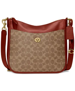 COACH Branded Coated Canvas Chaise Shoulder Bag Multi